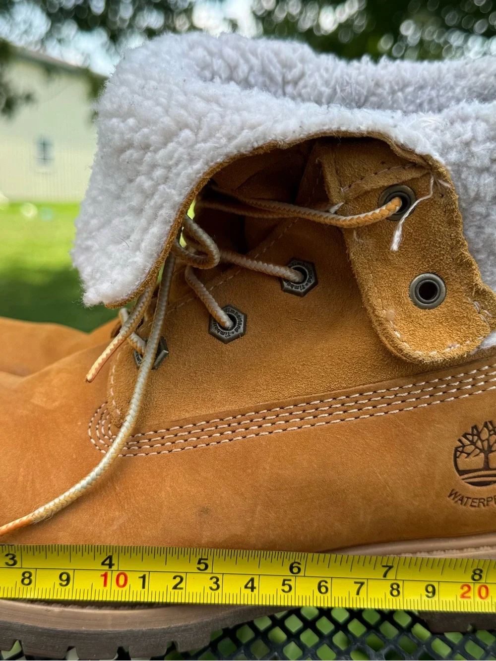 Timberland Wheat Suede Shearling-Lined Lace-Up Boots